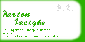 marton kmetyko business card