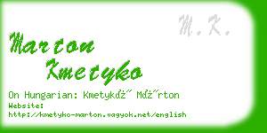 marton kmetyko business card